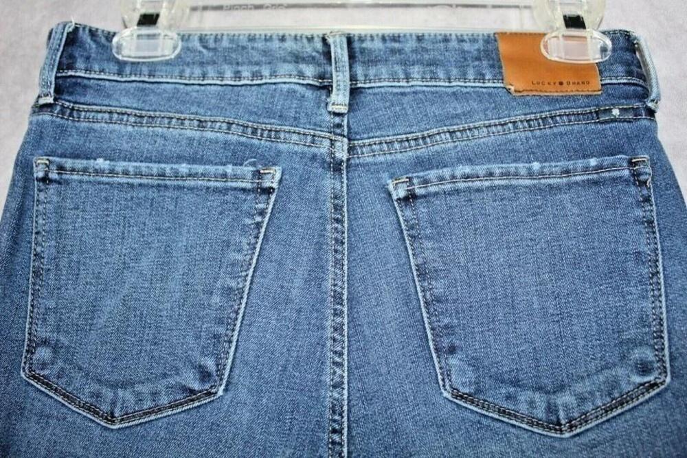 Lucky Brand Jeans Womens 4 27 Blue Ava Skinny Distressed Ripped Stretch Denim